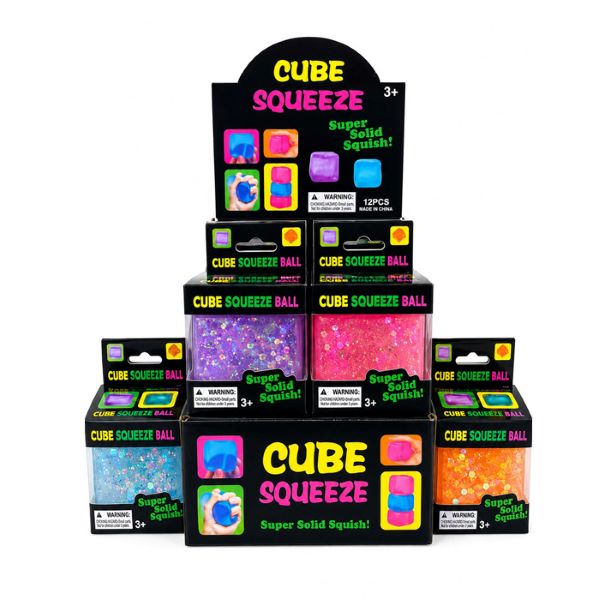 SQUISHY Ice Cube Shinny 6x6cm TPR+Maltose In display da 12pz…x12…x96